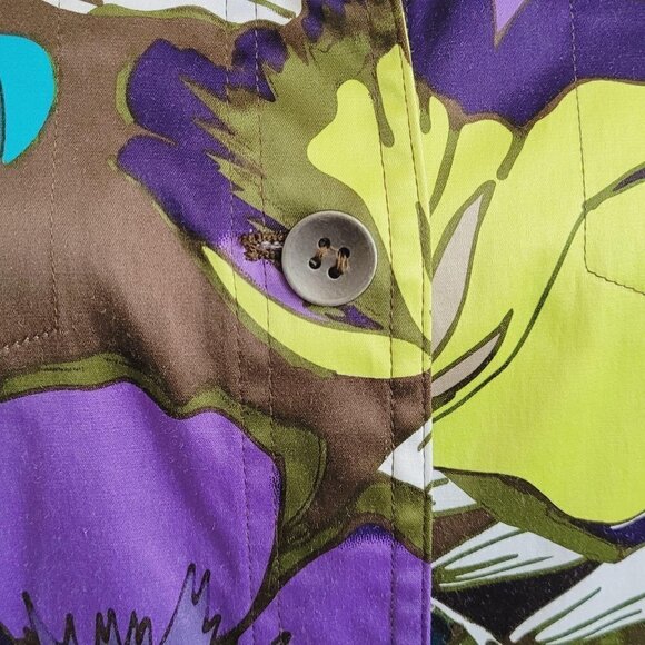 Chico's Brightly Colored Floral Jacket Bold Sz2 Lg - Picture 6 of 9